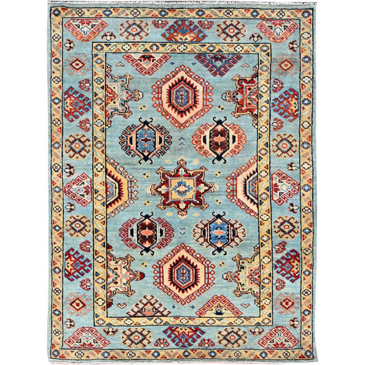 Kazak Wool Hand Knotted Rug Blue Blue 3.4X4.6 -O086464
