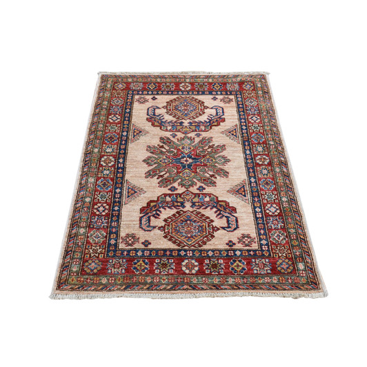 Kazak Wool Hand Knotted Rug Brown Red 2.9X4.1 -O078092
