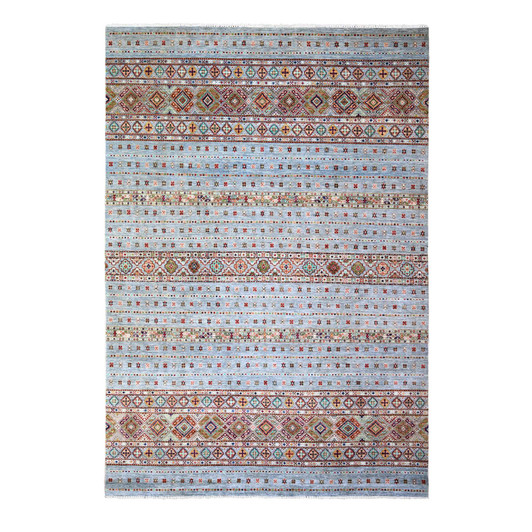 Kazak Wool Hand Knotted Rug Grey No Border 8.2X11.10 -O074676