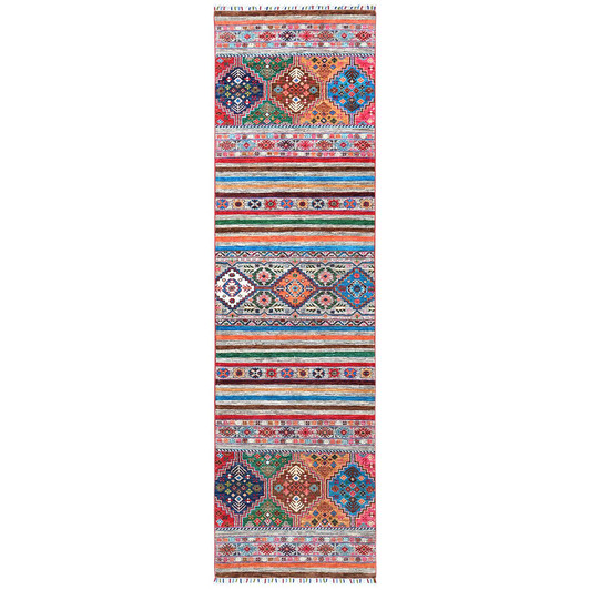 Kazak Wool Hand Knotted Rug Multicolored No Border 2.9X9.8 -O060842