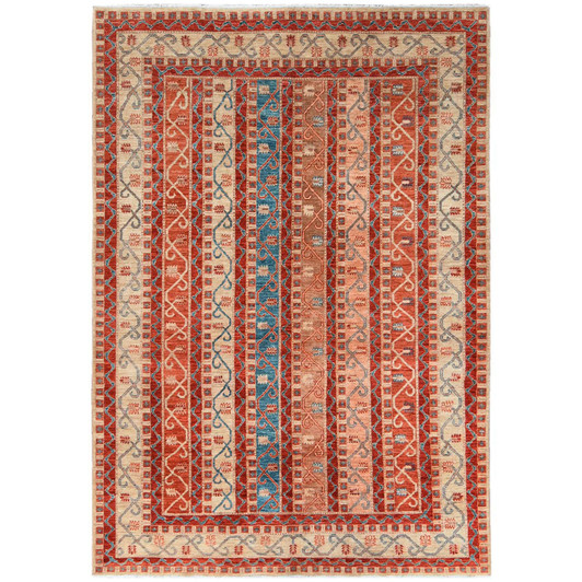 Kazak Wool Hand Knotted Rug Red Beige 6.2X8.8 -O061156