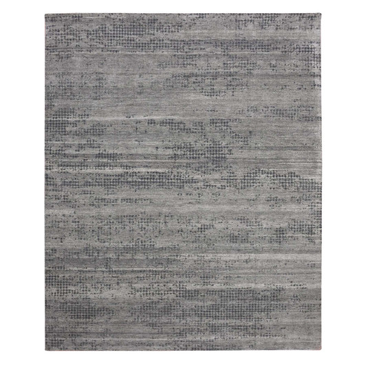Modern and Contemporary Silk Hand Knotted Rug Grey No Border 8.0X10.1 -O075179