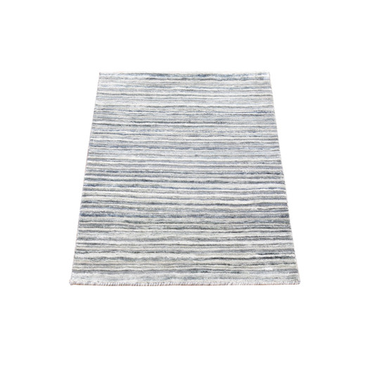 Modern and Contemporary Wool & Pure Silk Hand Knotted Rug Ivory No Border 2.0X3.0 -O066966