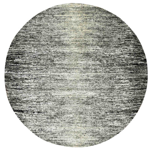 Modern and Contemporary Wool & Silk Hand Knotted Rug Black No Border 10.0X10.0 -O075286