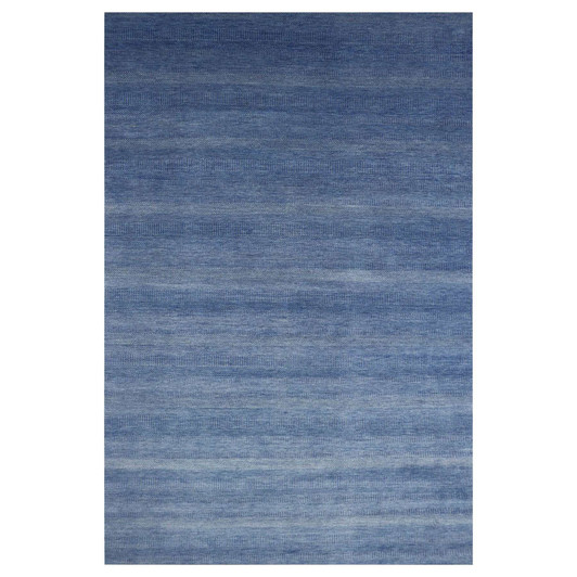 Modern and Contemporary Wool & Silk Hand Knotted Rug Blue No Border 12.0X18.0 -O079358