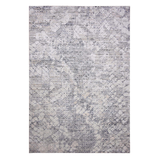 Modern and Contemporary Wool & Silk Hand Knotted Rug Grey No Border 11.9X15.3 -O075013