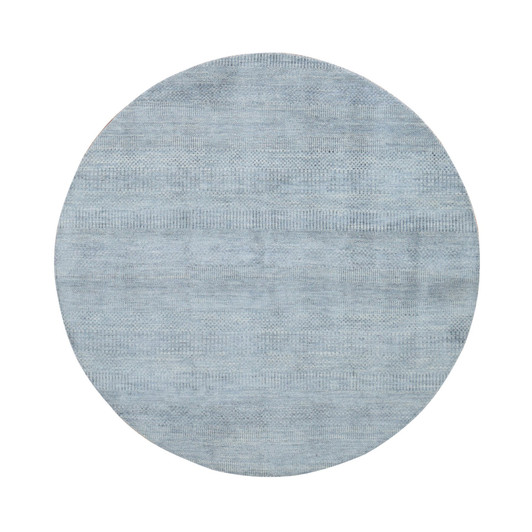 Modern and Contemporary Wool & Silk Hand Knotted Rug Grey No Border 5.10X5.10 -O087371