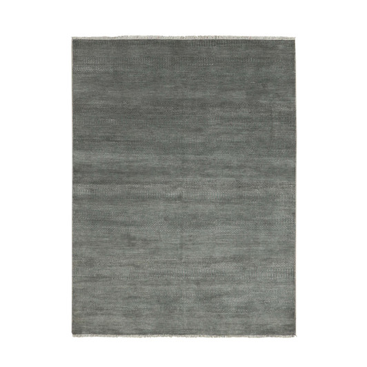 Modern and Contemporary Wool & Silk Hand Knotted Rug Grey No Border 5.1X7.1 -O079334