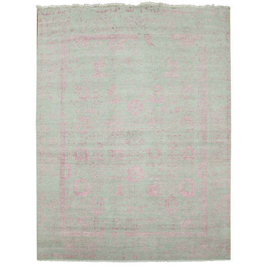 Modern and Contemporary Wool & Silk Hand Knotted Rug Grey No Border 9.0X11.10 -O079284