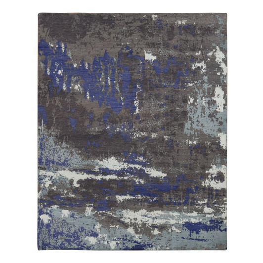 Modern and Contemporary Wool & Silk Hand Knotted Rug Purple No Border 7.10X10.0 -O087045