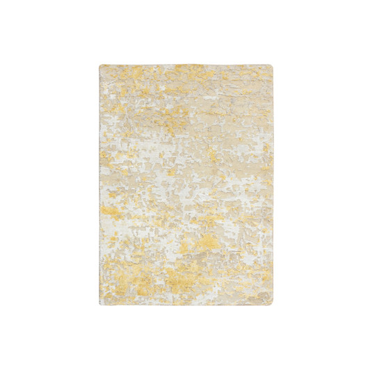 Modern and Contemporary Wool & Silk Hand Knotted Rug Yellow No Border 2.0X2.9 -O064344