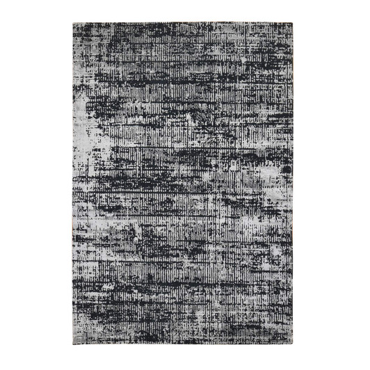 Modern and Contemporary Wool & Silk Hand Loomed Rug Black No Border 5.10X9.0 -O080033