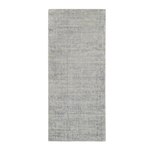 Modern and Contemporary Wool & Silk Hand Loomed Rug Grey No Border 2.6X6.0 -O062849