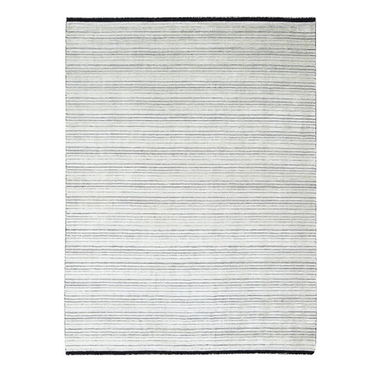 Modern and Contemporary Wool and Plant based Silk Hand Loomed Rug Ivory No Border 8.0X10.0 -O084349