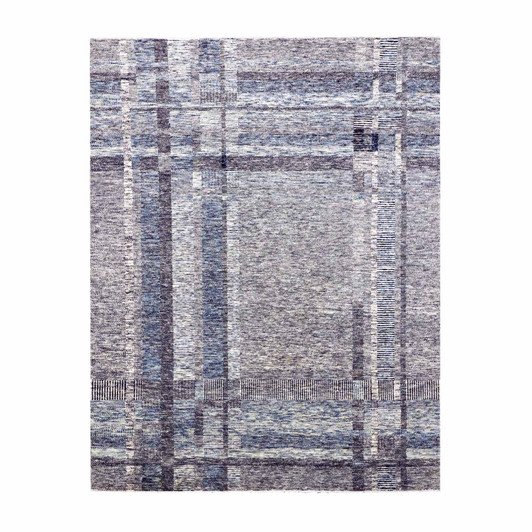 Modern and Contemporary Wool Hand Knotted Rug Beige No Border 8.0X10.2 -O079379