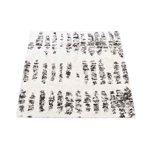 Modern and Contemporary Wool Hand Knotted Rug Black No Border 3.0X3.0 -O080747