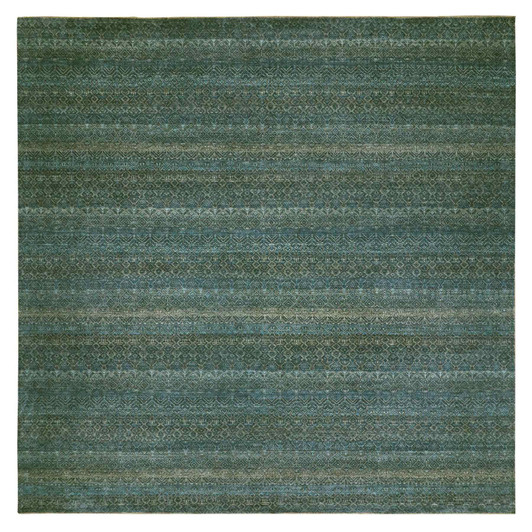 Modern and Contemporary Wool Hand Knotted Rug Blue No Border 11.11X11.11 -O079995