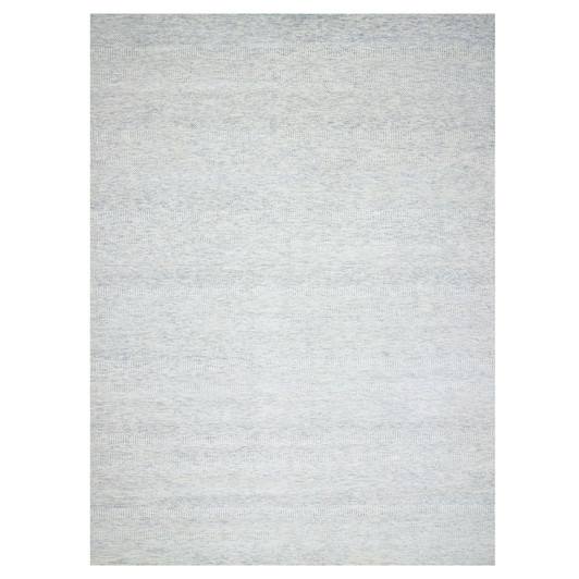 Modern and Contemporary Wool Hand Knotted Rug Grey No Border 10.1X14.0 -O079781