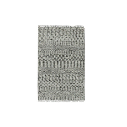 Modern and Contemporary Wool Hand Knotted Rug Grey No Border 2.0X3.2 -O079709
