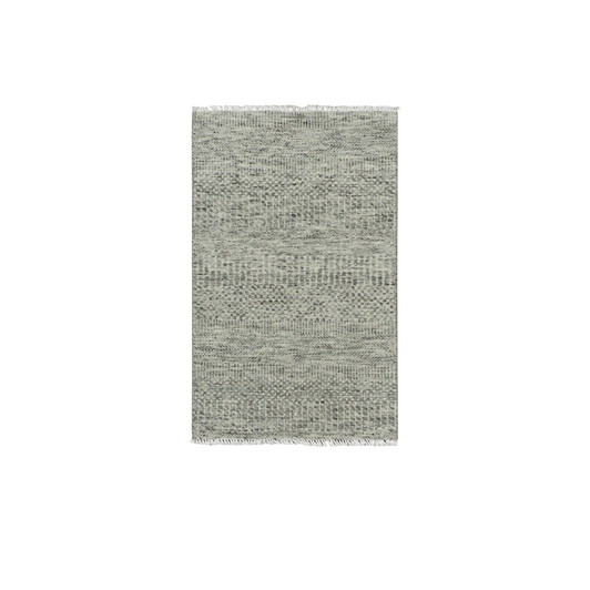 Modern and Contemporary Wool Hand Knotted Rug Grey No Border 2.0X3.3 -O079756