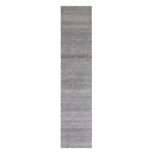Modern and Contemporary Wool Hand Knotted Rug Grey No Border 2.5X15.10 -O079583