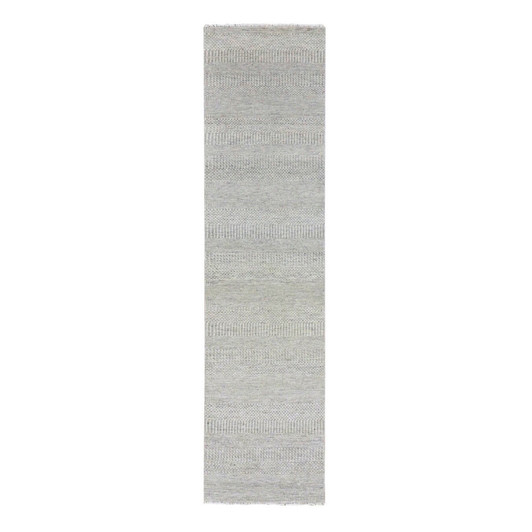 Modern and Contemporary Wool Hand Knotted Rug Grey No Border 2.6X10.2 -O079545