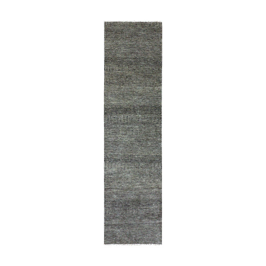 Modern and Contemporary Wool Hand Knotted Rug Grey No Border 2.6X9.11 -O079705