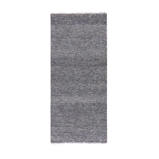 Modern and Contemporary Wool Hand Knotted Rug Grey No Border 2.8X6.2 -O079603