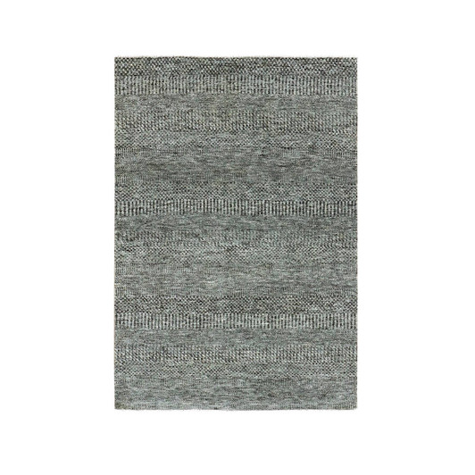 Modern and Contemporary Wool Hand Knotted Rug Grey No Border 4.2X6.0 -O079479