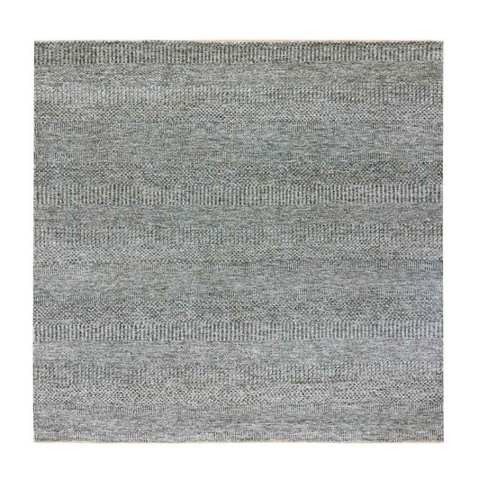Modern and Contemporary Wool Hand Knotted Rug Grey No Border 6.1X6.6 -O079799