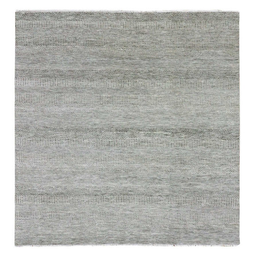 Modern and Contemporary Wool Hand Knotted Rug Grey No Border 7.11X8.1 -O079559