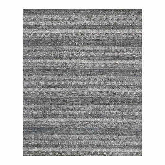 Modern and Contemporary Wool Hand Knotted Rug Grey No Border 8.0X10.1 -O079787