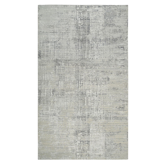 Modern and Contemporary Wool Hand Knotted Rug Grey No Border 8.1X16.0 -O064689