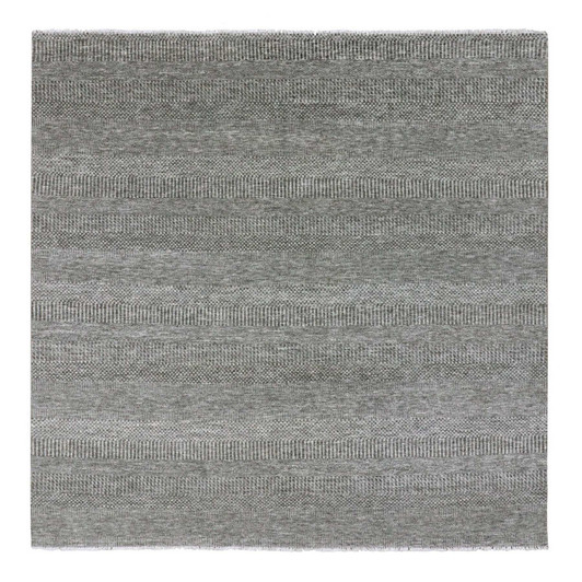 Modern and Contemporary Wool Hand Knotted Rug Grey No Border 8.1X8.2 -O079589