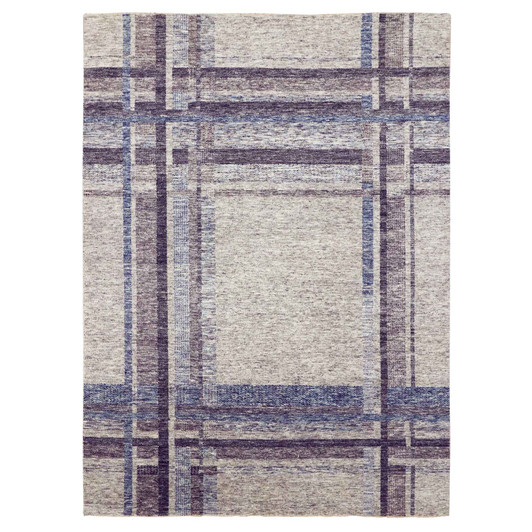 Modern and Contemporary Wool Hand Knotted Rug Grey No Border 9.0X12.1 -O079381
