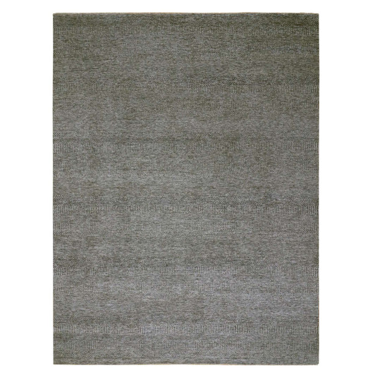 Modern and Contemporary Wool Hand Knotted Rug Grey No Border 9.2X12.0 -O079989