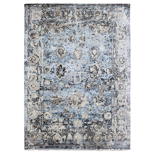 Modern and Contemporary Wool Hand Knotted Rug Grey No Border 9.2X12.4 -O079304