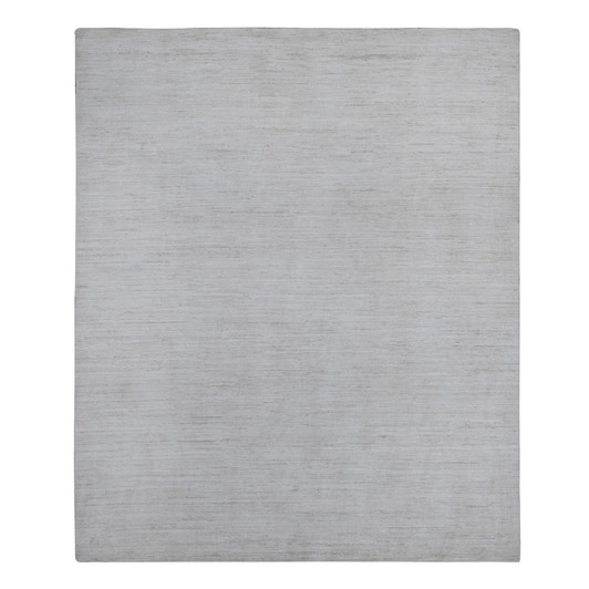 Modern and Contemporary Wool Hand Knotted Rug Ivory No Border 7.11X9.8 -O088737