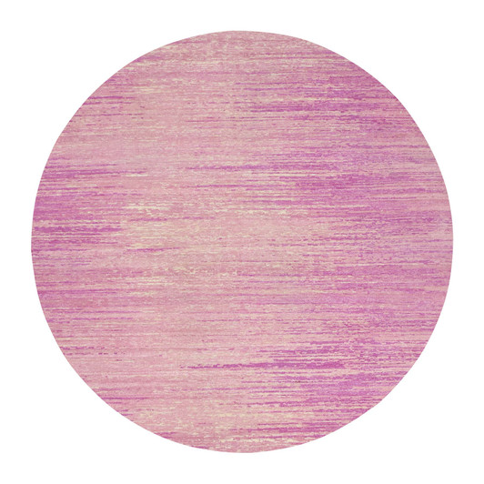 Modern and Contemporary Wool Hand Knotted Rug Pink No Border 10.1X10.2 -O075014