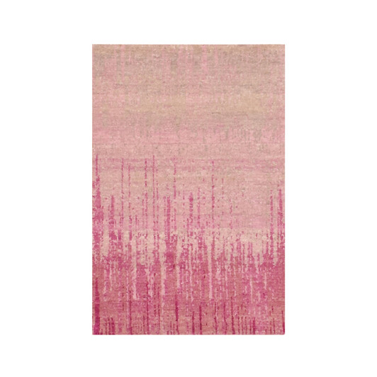 Modern and Contemporary Wool Hand Knotted Rug Pink No Border 2.0X3.2 -O075023
