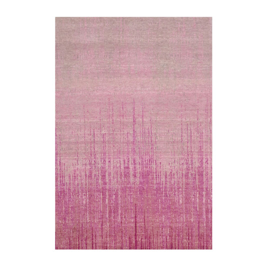 Modern and Contemporary Wool Hand Knotted Rug Pink No Border 4.1X6.2 -O075022