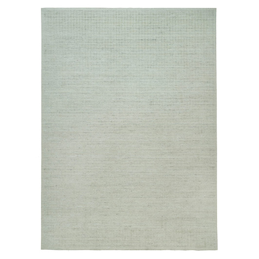 Modern and Contemporary Wool Hand Loomed Rug Ivory No Border 10.0X13.9 -O090341