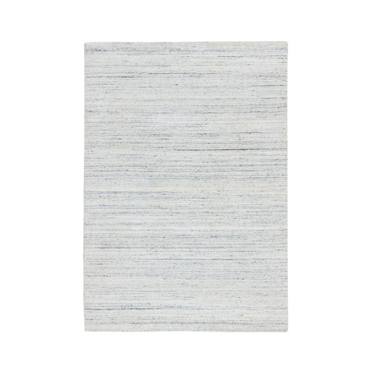 Modern and Contemporary Wool Hand Loomed Rug Ivory No Border 5.0X7.0 -O064779