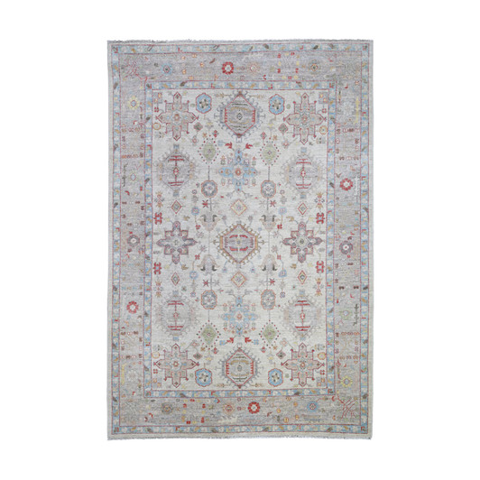 Oushak And Peshawar Wool Hand Knotted Rug Beige Beige 6.0X9.0 -O073143