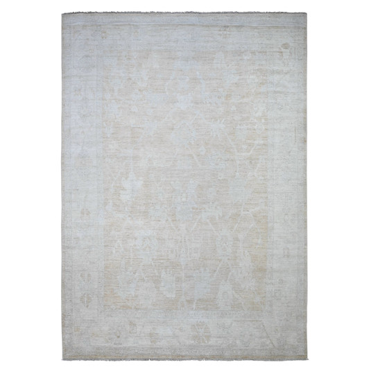 Oushak And Peshawar Wool Hand Knotted Rug Orange Ivory 8.9X12.5 -O088579