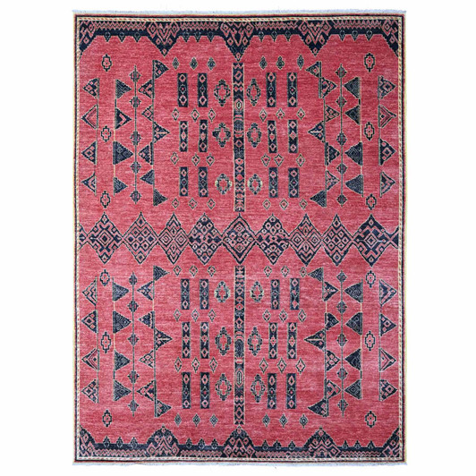 Oushak And Peshawar Wool Hand Knotted Rug Red No Border 8.7X11.3 -O088750