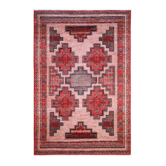 Oushak And Peshawar Wool Hand Knotted Rug Red Red 5.10X8.10 -O071729