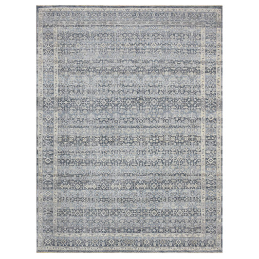 Overdyed & Vintage Wool Hand Knotted Rug Blue Blue 9.0X12.2 -O075441