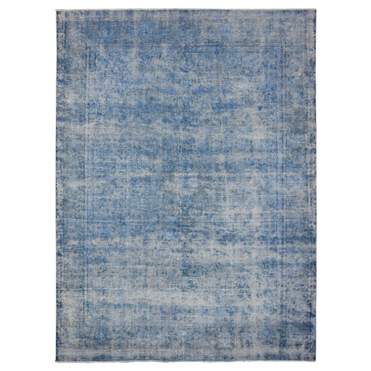 Overdyed & Vintage Wool Hand Knotted Rug Blue Blue 9.8X12.10 -O089453