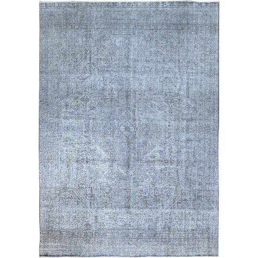Overdyed & Vintage Wool Hand Knotted Rug Grey Gray 8.10X12.4 -O086940